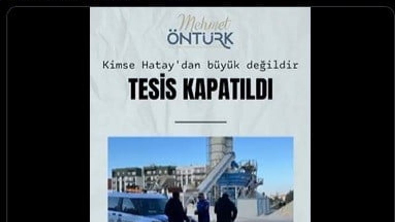 Hatay'da Kanalizasyona Beton Döken Firmaya 212 Bin TL Ceza, Faaliyet Durduruldu