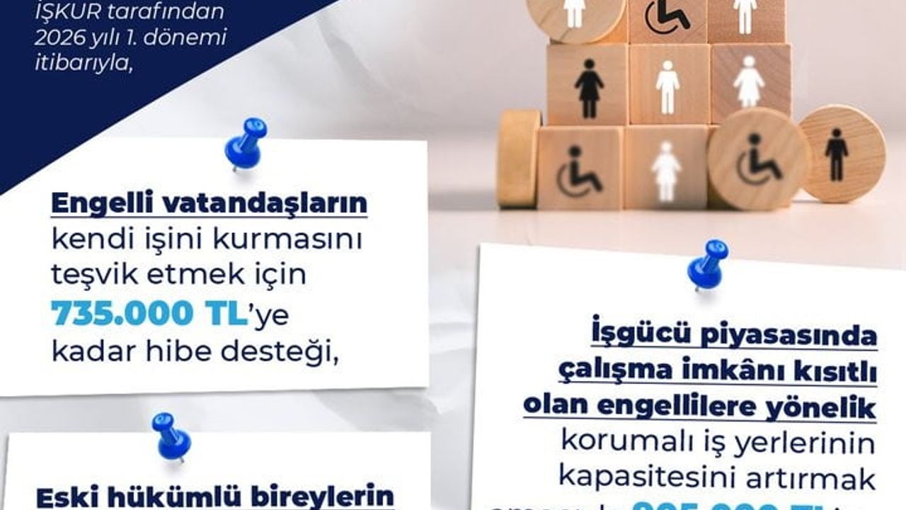 Işıkhan: Engellilere 735 bin, Eski Hükümlülere 550 bin lira hibe — Başvurular bugün başlıyor