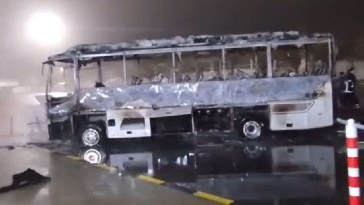 Kapıkule'de Yolcu Otobüsü Alev Topuna Döndü