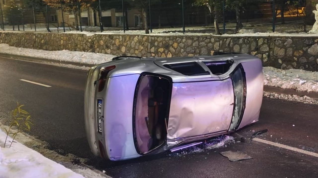 Karabük'te Otomobil Devrildi: 1 Yaralı