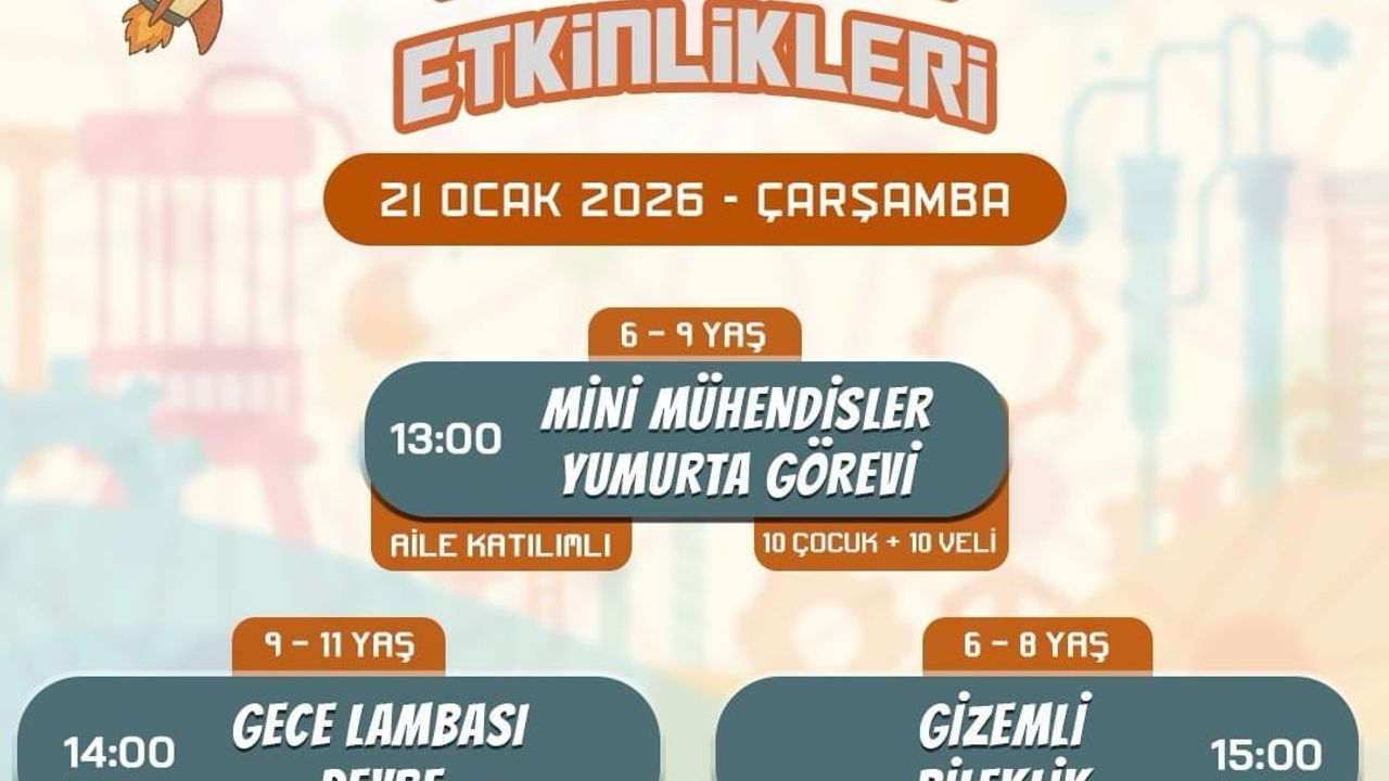 Kayseri Bilim Merkezi'nde Yarıyıl Etkinlikleri 20-30 Ocak 2026