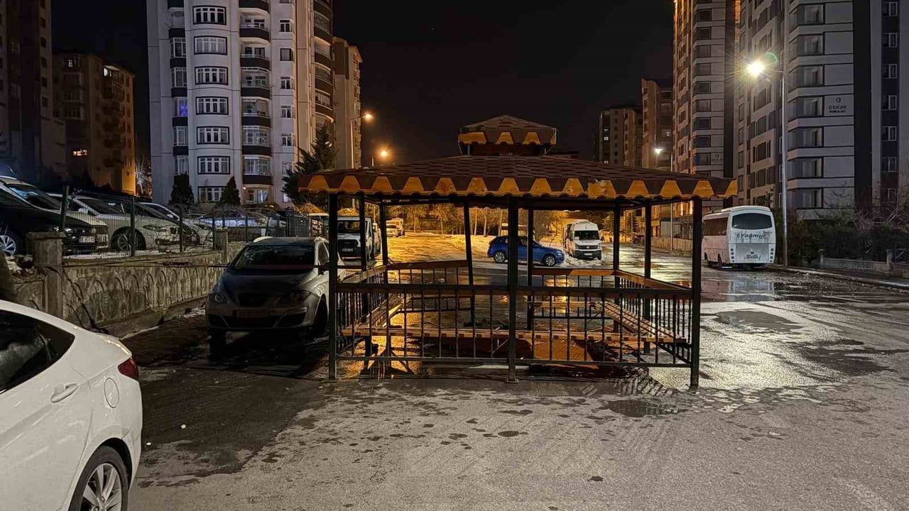 Kayseri'de Şiddetli Rüzgar Kamelyayı Yola Kondurdu: İki Otomobil Zarar Gördü