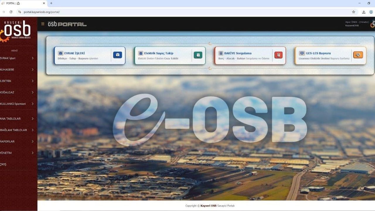 Kayseri OSB'den E-OSB Portalı: Sanayiciye Hızlı, Kolay Hizmet