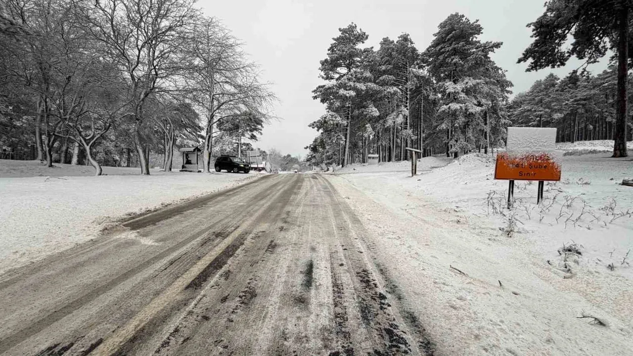 Kazdağları'nda Kar Yağışı Ulaşımı Aksattı: Edremit–Yenice Yolu Kontrollü