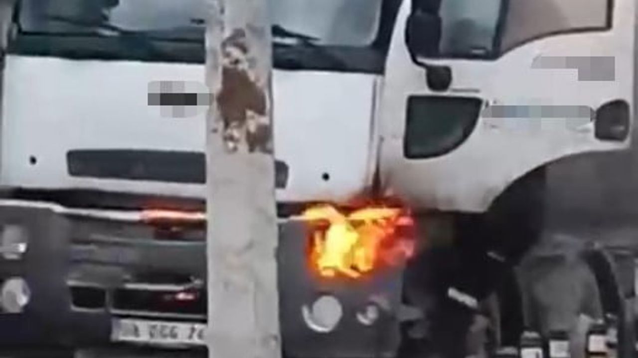 Küçükçekmece'de Beton Kamyonu Alev Aldı — Esnaf ve Vatandaş Müdahalesiyle Söndürüldü