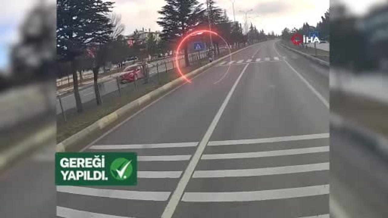 Kütahya'da yaya önceliğini hiçe sayan kamyon sürücüsüne ceza