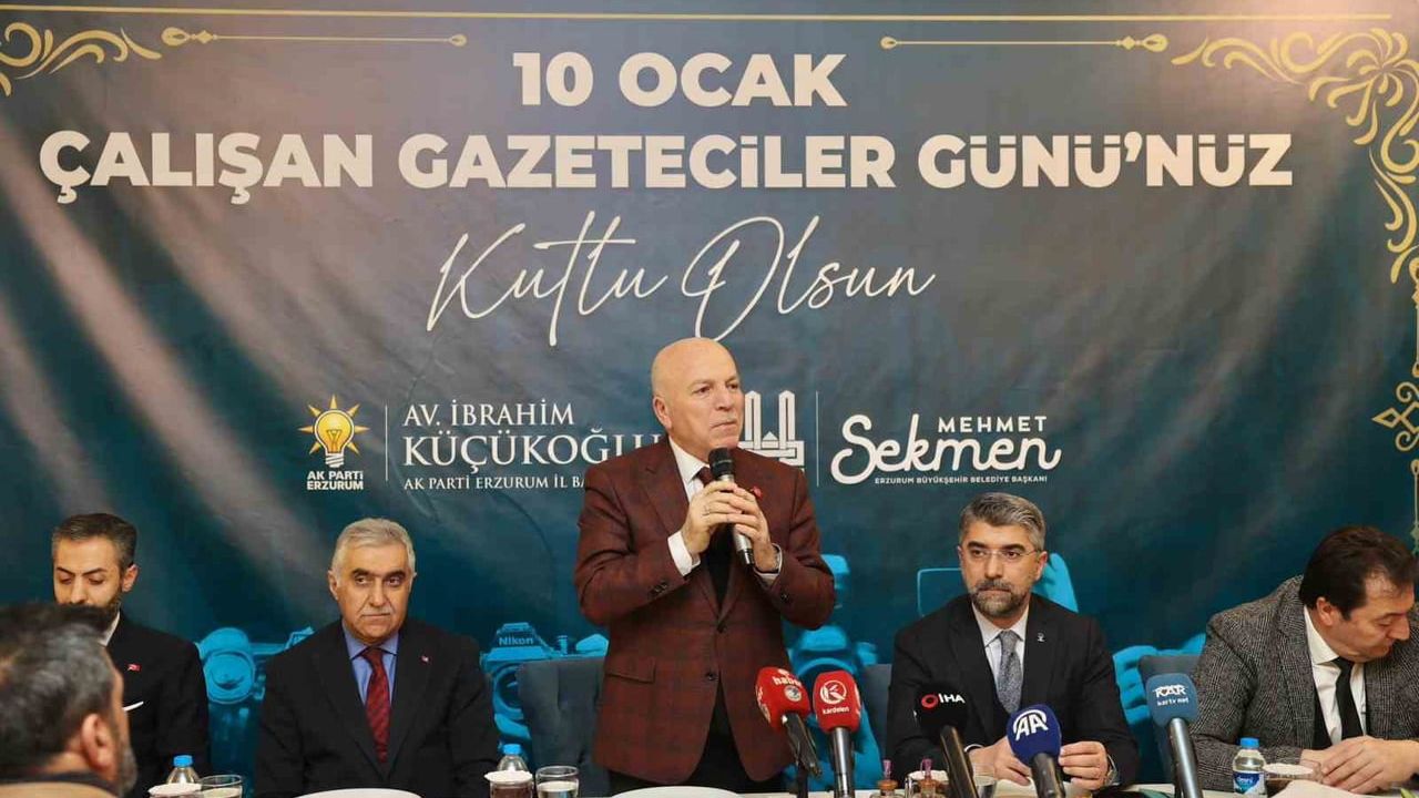 Mehmet Sekmen ve İbrahim Küçükoğlu, Çalışan Gazeteciler Günü'nde Erzurum Medyasıyla Buluştu