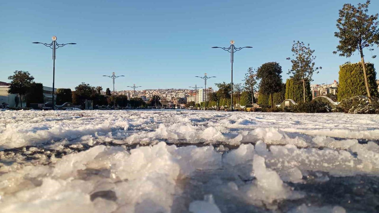 Samsun'da Kar Manzaraları Havadan Dron ile Görüntülendi