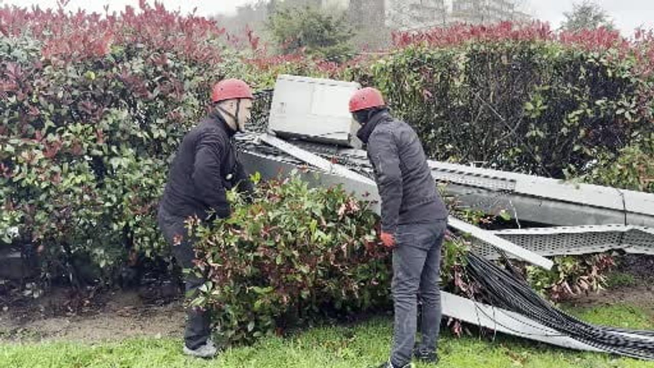 Sarıyer'de Fırtına: Baz İstasyonu ve Ağaç Devrildi