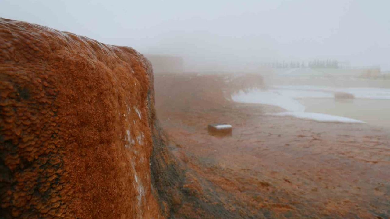 Sivas Altınkale Travertenleri, Karla Kartpostallık Görüntüler Oluşturdu
