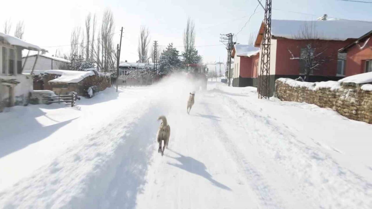 Sivas'ta Karın Keyfi: Traktör Arkasında Lastikle Köyde Kaydılar