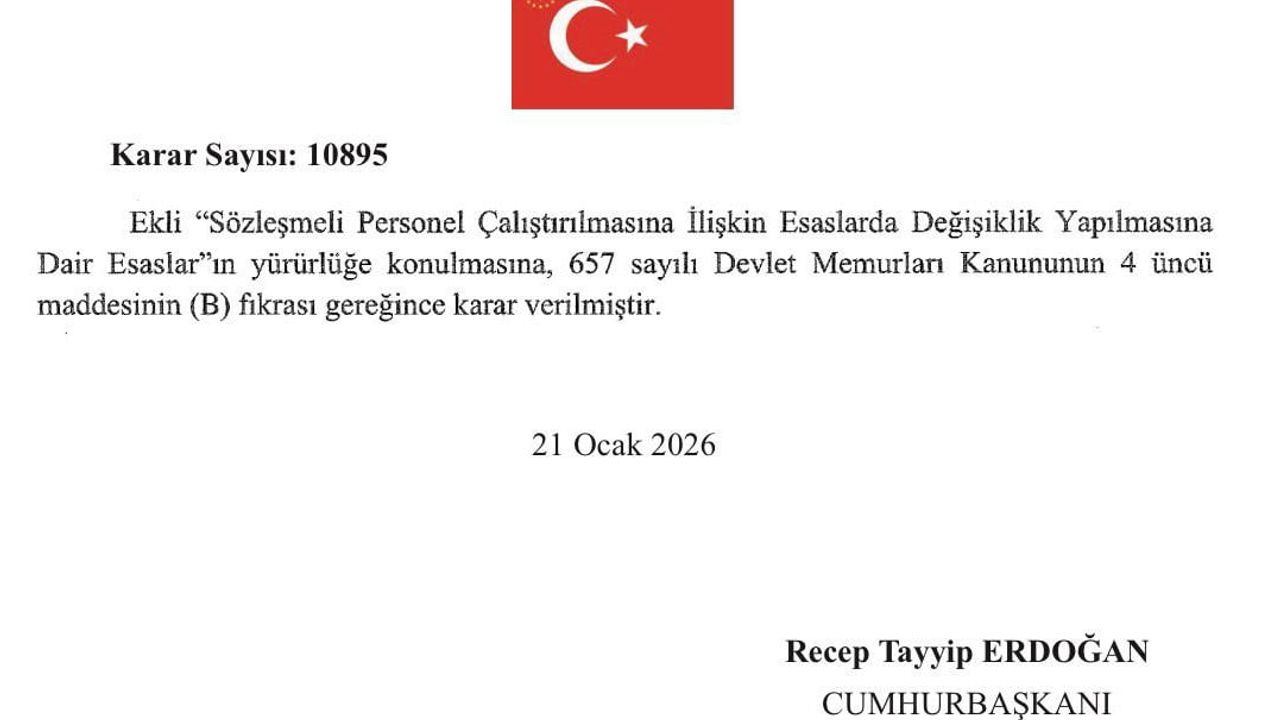 Sözleşmeli Personele Yarı Zamanlı Çalışma Hakkı Resmi Gazete’de Yürürlüğe Girdi