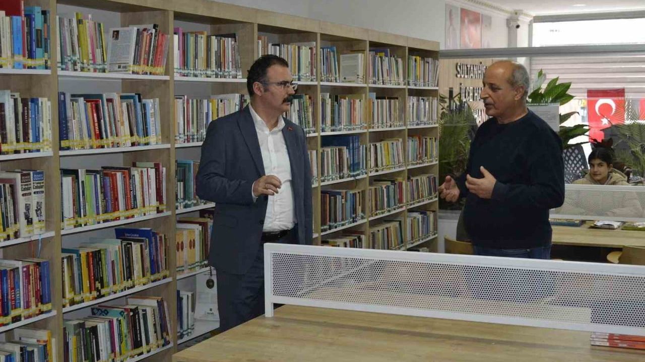 Sultanhisar Kaymakamı Ali Ekber Ateş kütüphaneleri yerinde inceledi