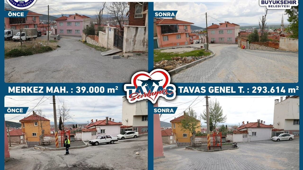 Tavas’ta 2024-2025’te 293 bin 614 metrekare Parke ve 2 bin 300 metrelik Sıcak Asfalt Üstyapı Yatırımı