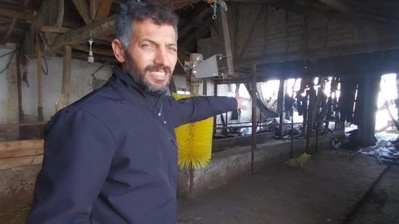 Tokat Sulusaray'da Ahır Çatısı Kar Yükü Nedeniyle Çöktü