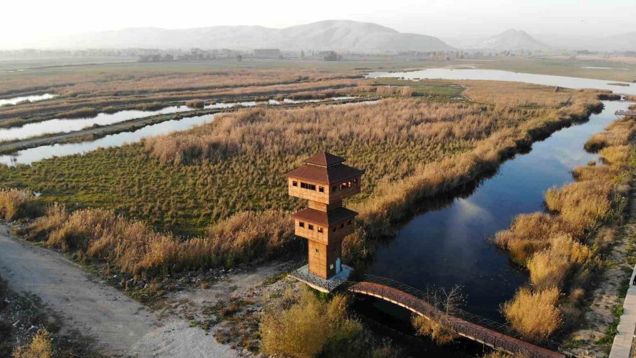 Tokat'ta Kaz Gölü Buz Tutunca Kış Manzarası Büyüledi