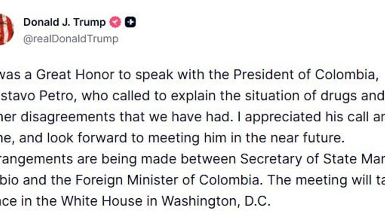 Trump: Petro ile Telefon Görüştü — Beyaz Saray Ziyareti İçin Hazırlıklar Başladı