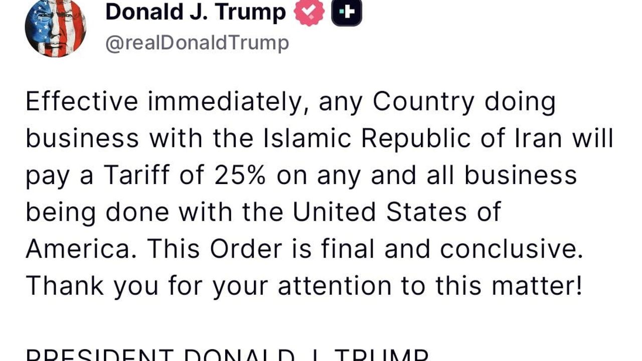 Trump'tan İran'la İş Yapan Ülkelere Yaptırım: %25 Gümrük Vergisi