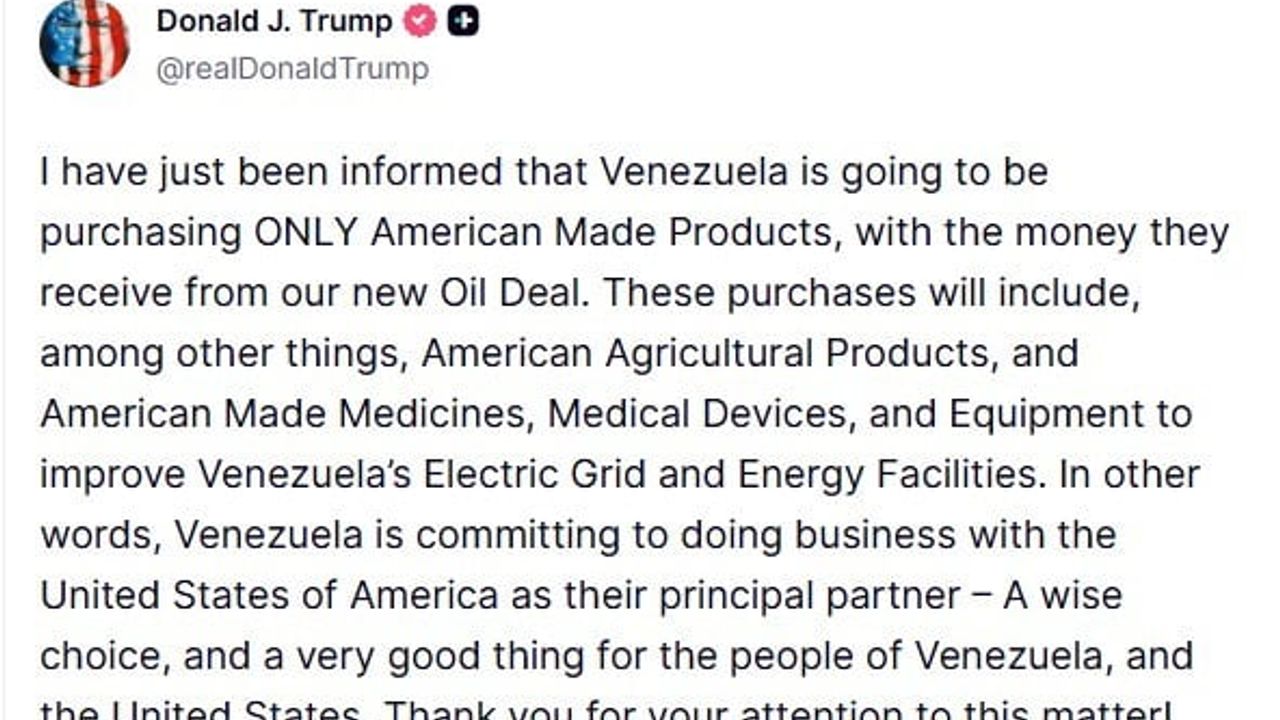 Trump: Venezuela, petrol gelirleriyle yalnızca ABD yapımı ürünleri alacak