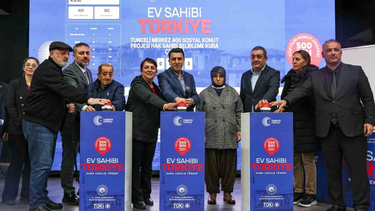 Tunceli'de 875 sosyal konutun kura çekimi yapıldı