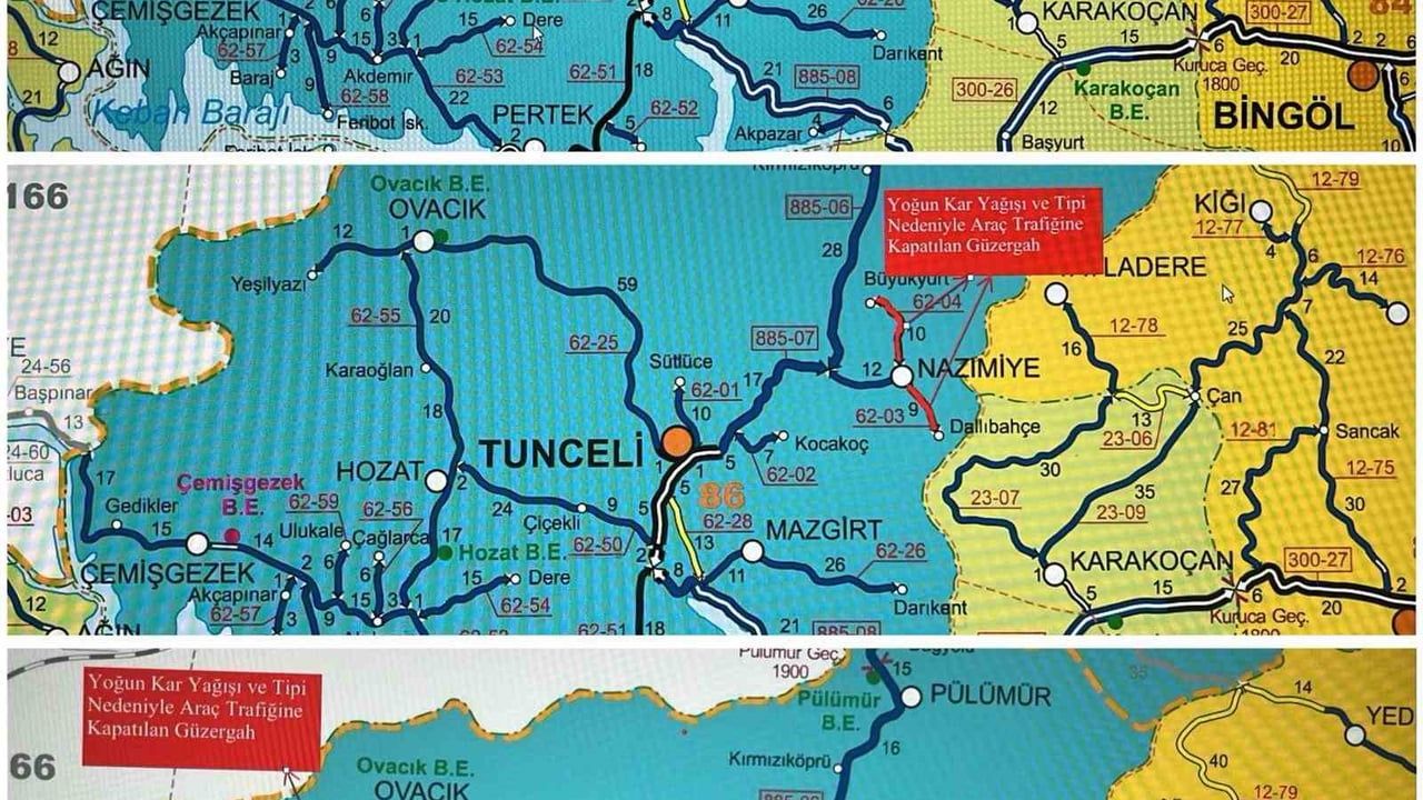 Tunceli'de Yoğun Kar ve Tipi: Birçok İl Yolu Trafiğe Kapandı