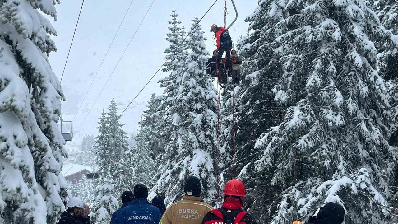 Uludağ’da Fahri Otel Telesiyejinde Arıza: 51 Kişi Kurtarıldı