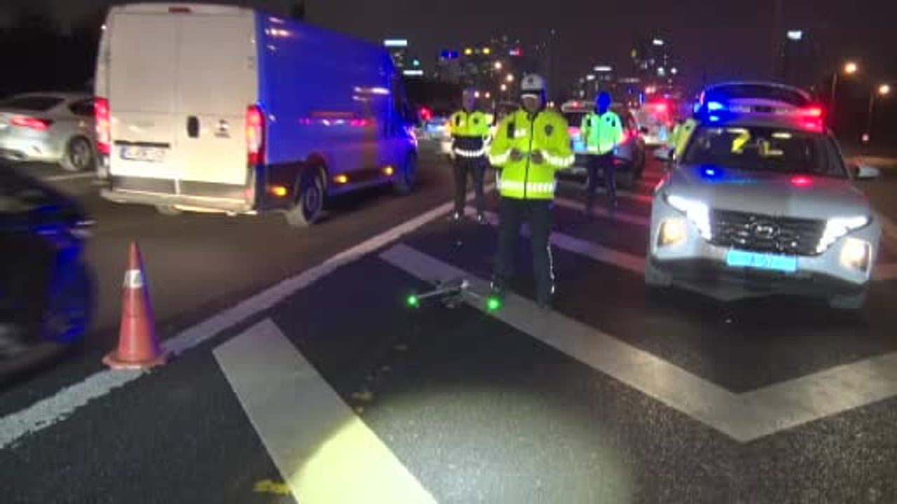 Ümraniye'de dron destekli şerit denetimi — 12 araca 14 bin 952 TL ceza