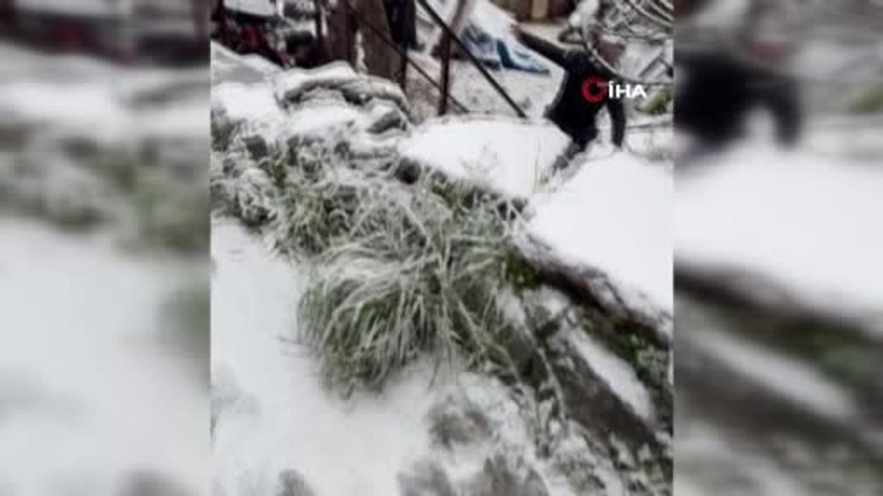 Üsküdar'da Kar Kazası: Otomobil Evin Bahçesine Uçtu, 2 Yaralı