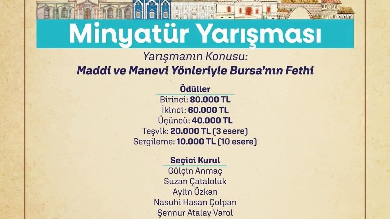 Yıldırım Belediyesi'nden 'Bursa’nın Fethi' Minyatür Yarışması — 80 bin TL ödül