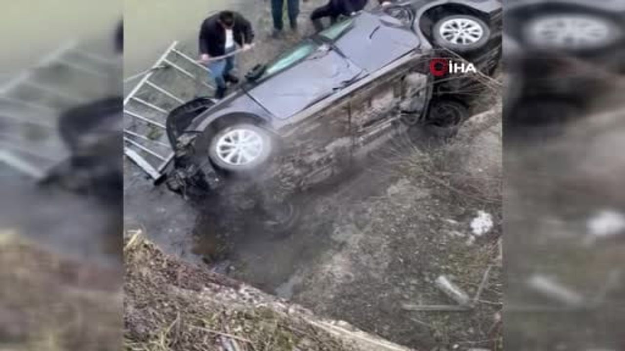 Zonguldak'ta köprüden dereye uçan otomobil: sürücü hafif yaralandı