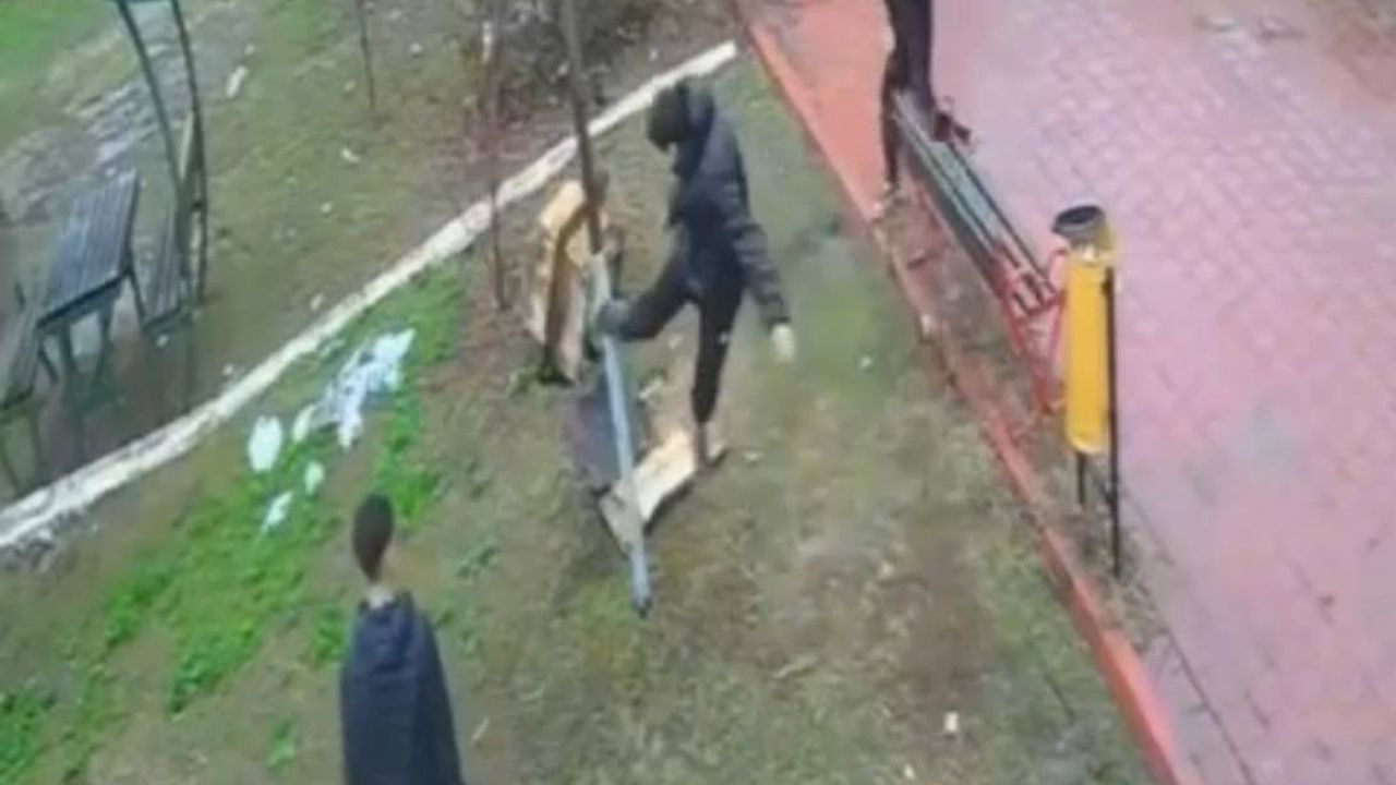 Adana'da Parkta Kuş Yuvayı Parçalayan 4 Çocuk Kamerada