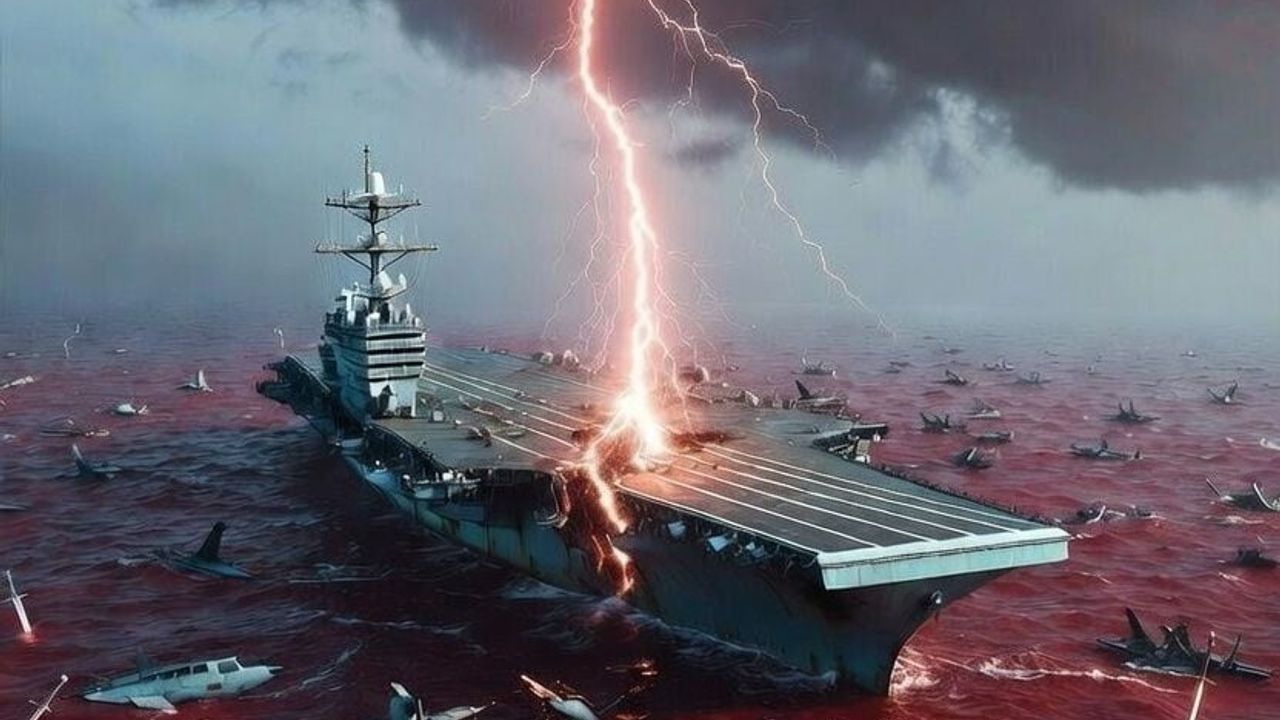 İran Devrim Muhafızları'ndan USS Abraham Lincoln'ü Hedef Alan Çarpıcı Görsel