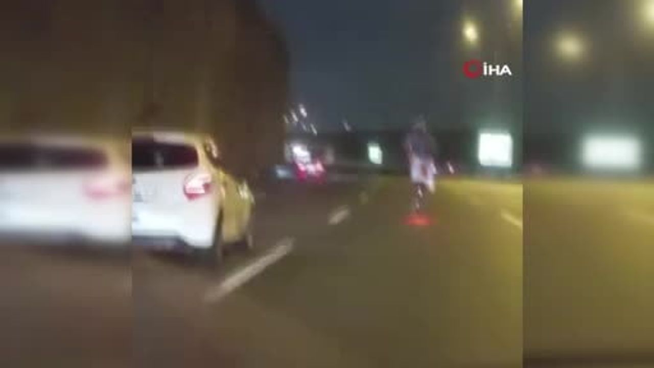 Kuzey Marmara Otoyolu'nda Tehlikeli Anlar: Cebeci Tüneli'nde Akrobatik Motosiklet