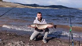 Sındırgı Çaygören Barajı’nda 8 kilo 750 gramlık dev turna ve karaca