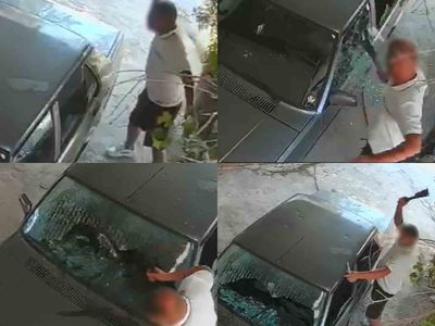 Anamur'da eski ilişki kavgası görüntülere yansıdı: satırla otomobile zarar verildi