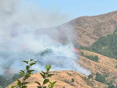 Bulgurluk köyünde örtü yangını: ekipler alevlere müdahale ediyor