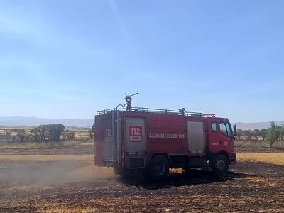 Sandıklı'da Anız Yangını: Yaklaşık 200 Dekar Zarar