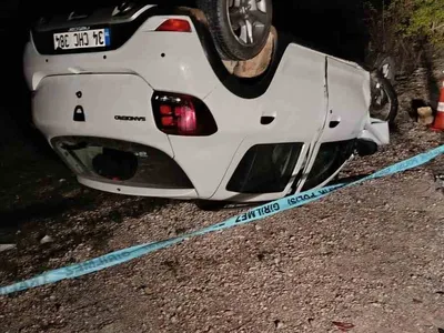 Şalgam köyünde şarampolde takla atan aracın sürücüsü yaralandı