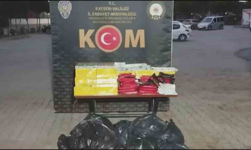 Kayseri'de kaçak tütün operasyonunda binlerce paket ele geçirildi