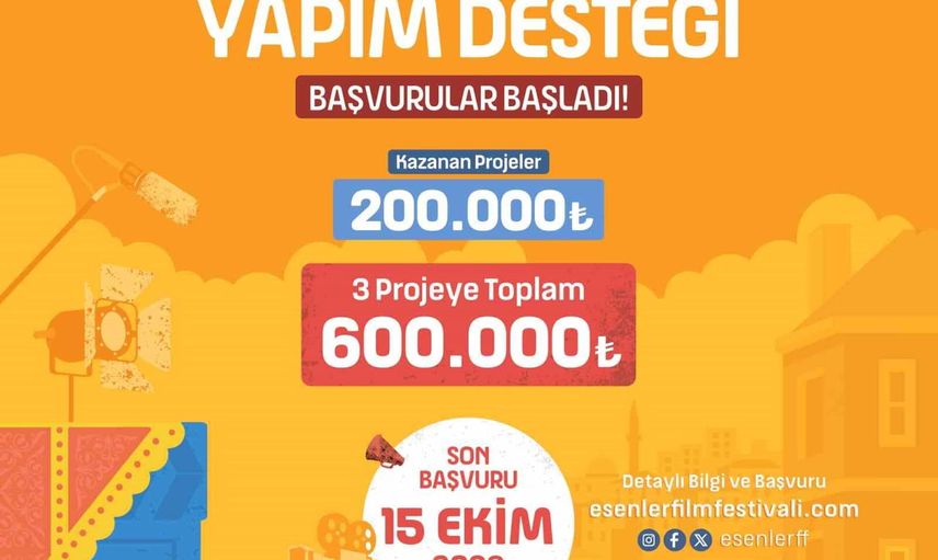 Kısa filmcilere 600 bin TL destek: Esenler Film Festivali başvuruları başladı