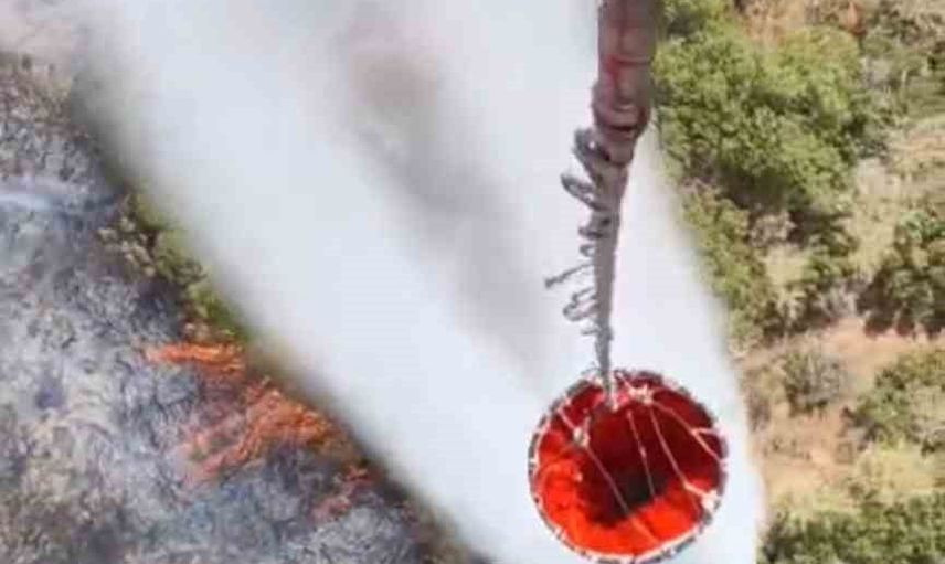 Ödemiş'te Yeniköy ormanlık alanda çıkan yangına çok yönlü müdahale