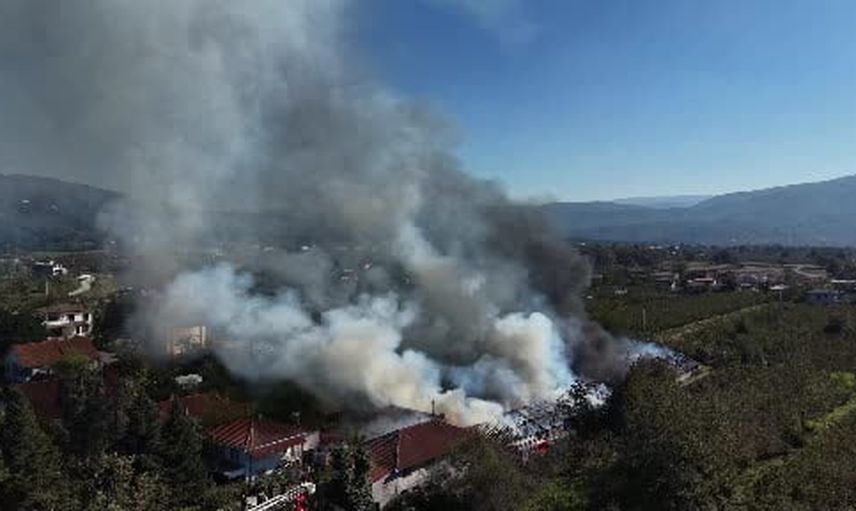 Düzce'nin Muncurlu köyünde fabrika yangını, ekipler sahada
