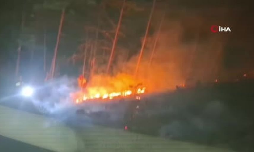 Traktör ve su tankerleriyle müdahale Mudurnu'daki orman yangınını büyümeden durdurdu