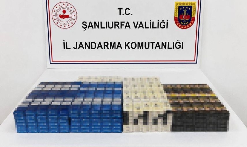 Şanlıurfa'da jandarma operasyonunda 6 bin 940 paket kaçak sigara ve 3 litre alkol ele geçirildi