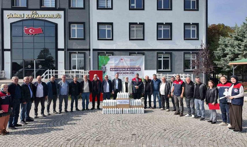 Çilimli'de kahverengi kokarcaya karşı tarımsal seferberlik başlatıldı