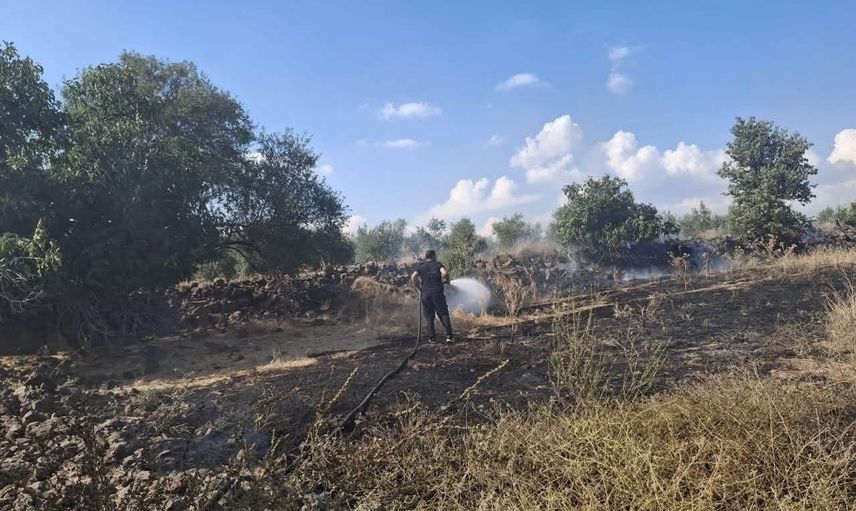 Hassa'da zeytinlik ve anız yangını ekiplerin müdahalesiyle kısa sürede kontrol altına alındı