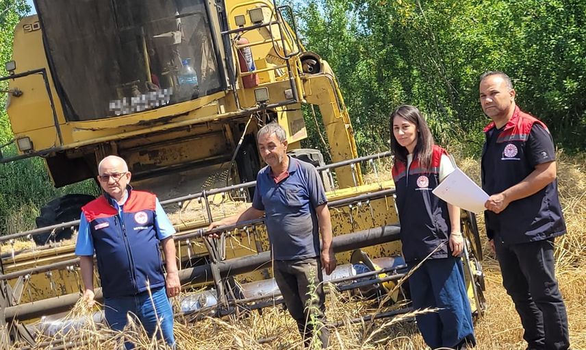 Tarımda hasat güvenliği: Eğirdir'de biçerdöverlere kapsamlı denetim