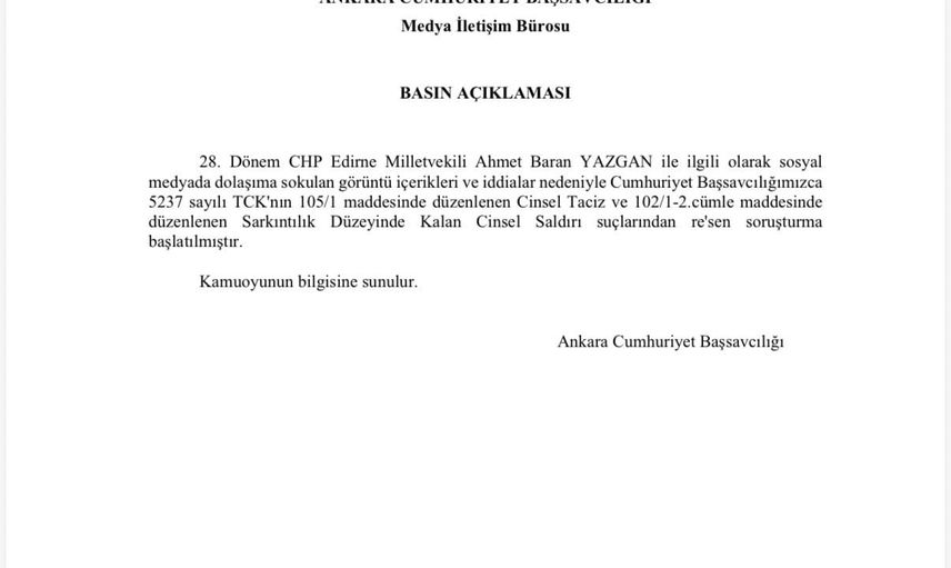 Sosyal medyadaki görüntüler sonrası Yazgan hakkında re'sen inceleme