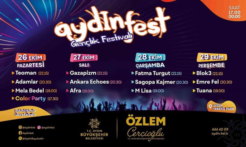Aydınfest sahneye çıkıyor: gençlere özel dört gün konser ve etkinlik