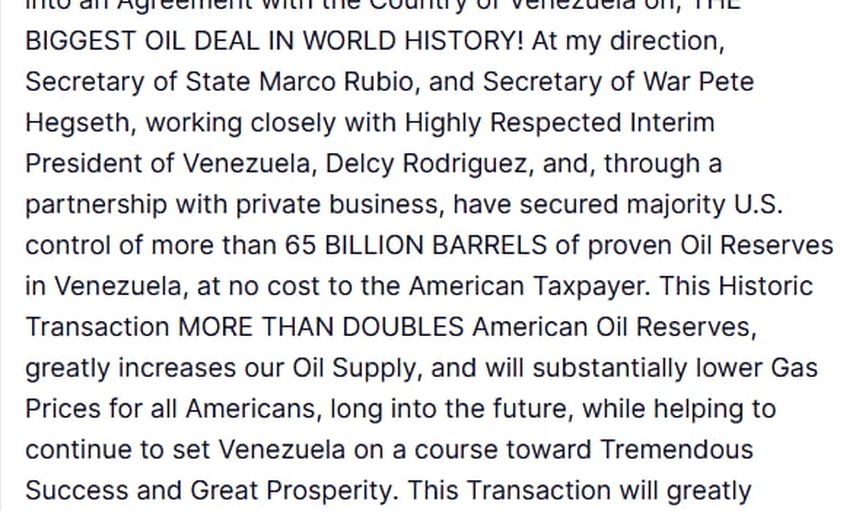 Trump, Venezuela iş birliğiyle küresel boyutta dev bir petrol anlaşması ilan etti